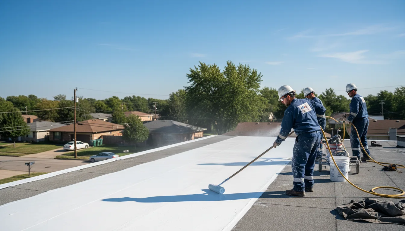Commercial roof coating in Holcomb, IL near me